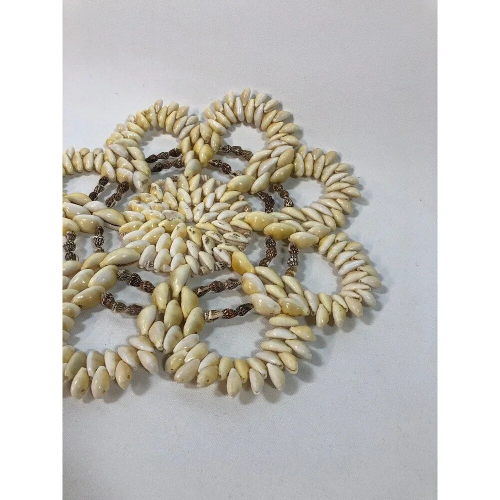 Vintage Glossy Conch Sea Shell Trivets 9 1/2